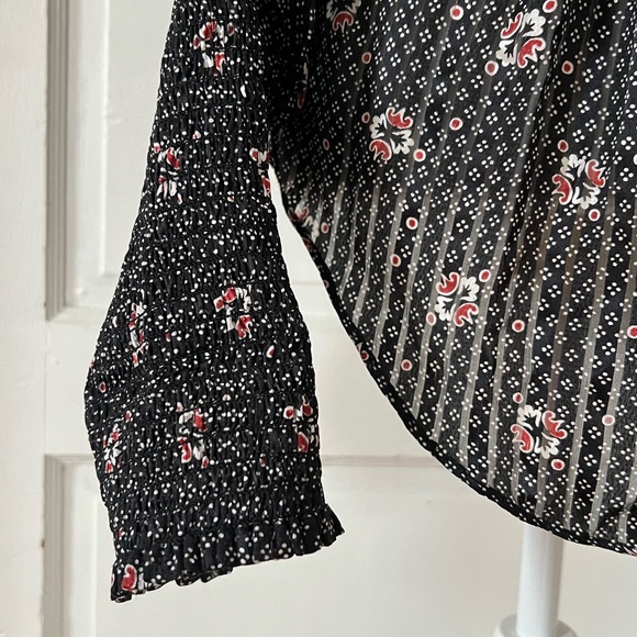 Veronica Beard | Maree Floral Bishop-Sleeve Silk Shirt - Picture 3 of 10